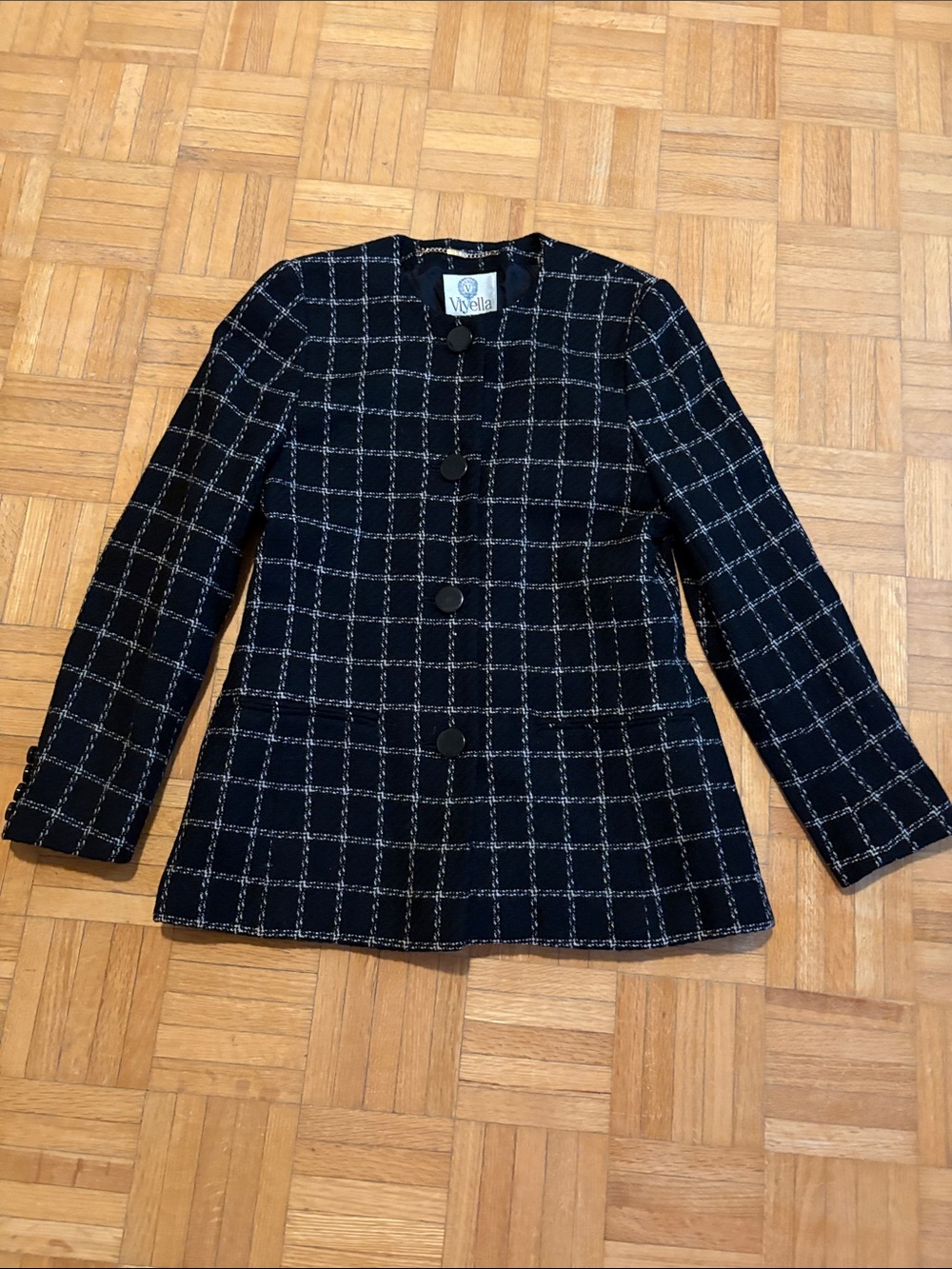 Viyella Black Windowpane Tweed Jacket